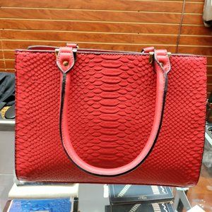 Women's Red High-Quality Large Handle Bag